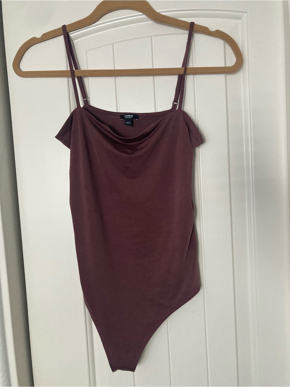 Express Body Contour Square Neck Cami Bodysuit Mauve Size S